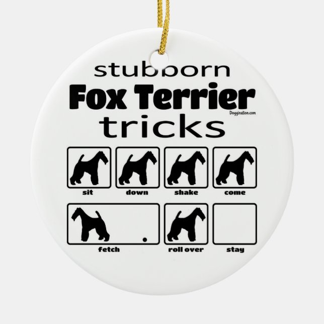 Ornamento De Cerâmica Truques de Fox Terrier (Frente)