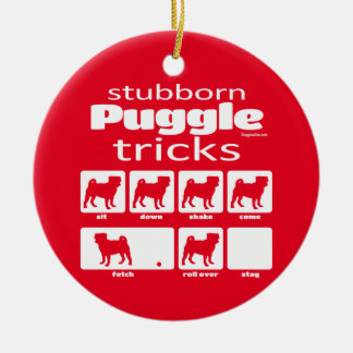 Ornamento De Cerâmica Truques de Puggle Stubborn
