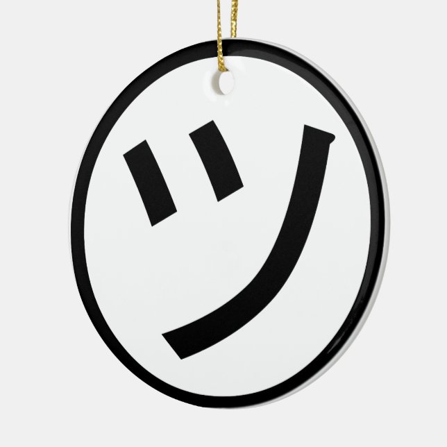Ornamento De Cerâmica ㋡ Tsu Kana Katakana sorrindo Emoji / Emoticon (Esquerda)