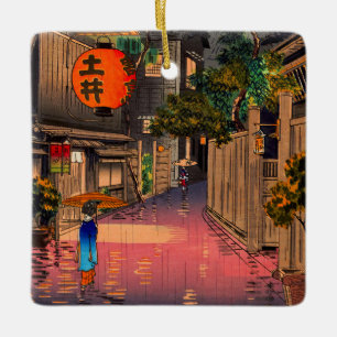 Ornamento De Cerâmica Tsuchiya Koitsu - Noite em Ushigome