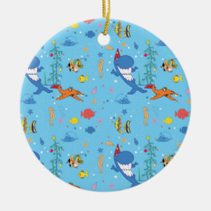 Ornamento De Cerâmica Tubarão do Natal feliz