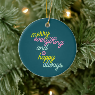 Ornamento De Cerâmica Tudo Feliz Natal Menta Azul Turquesa Natal Fofo Fe