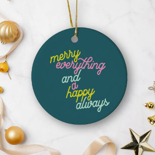Ornamento De Cerâmica Tudo Feliz Natal Menta Azul Turquesa Natal Fofo Fe