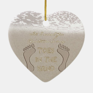 Ornamento De Cerâmica Tudo que eu quero para o Natal é meus dedos do p