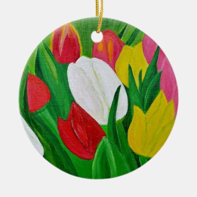 Ornamento De Cerâmica Tulipas 2a (Frente)