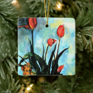 Ornamento De Cerâmica Tulipas em um Vaso por Paul Cezanne, Arte Antiga