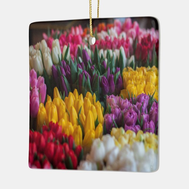 Ornamento De Cerâmica Tulipas Multicoloridas (Esquerda)