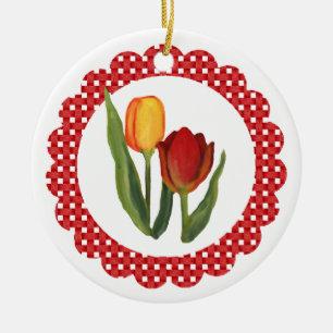 Ornamento De Cerâmica Tulips Ornament