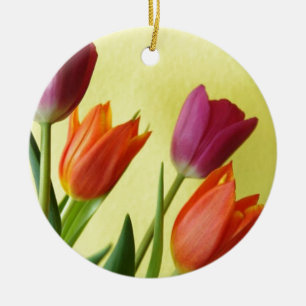 Ornamento De Cerâmica Tulips Ornament