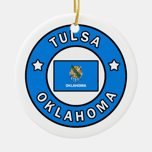 Ornamento De Cerâmica Tulsa Oklahoma (Frente)