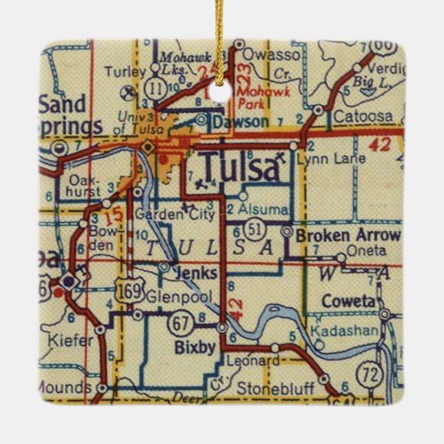 Ornamento De Cerâmica Tulsa Vintage (Verso)