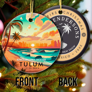Ornamento De Cerâmica Tulum Mexico Palm Tree Souvenir