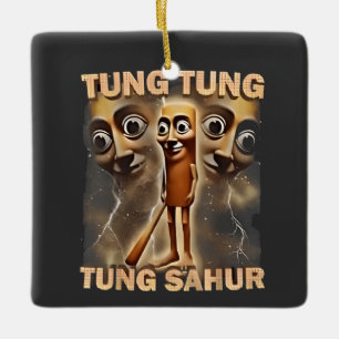 Ornamento De Cerâmica Tung tung tung sahur Brainrot Meme