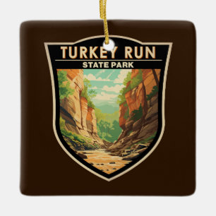 Ornamento De Cerâmica Turkey Run State Park Indiana Viagem Art Vintage