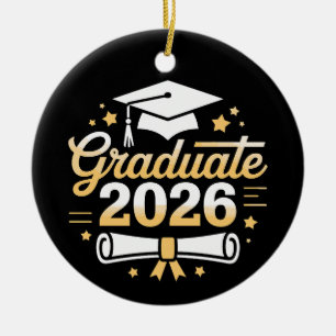Ornamento De Cerâmica Turma De 2026 Graduada Formatura 26 Família Orgulh