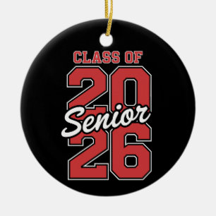 Ornamento De Cerâmica Turma De 2026 Senior Vermelho Graduação 26 Graduad