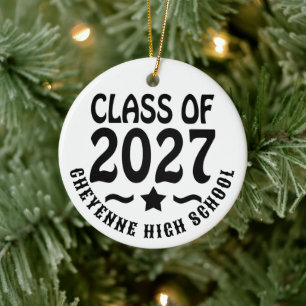Ornamento De Cerâmica Turma Estelar de 2027 Foto Graduação