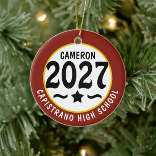 Ornamento De Cerâmica Turma Estelar de 2027 Foto Graduação