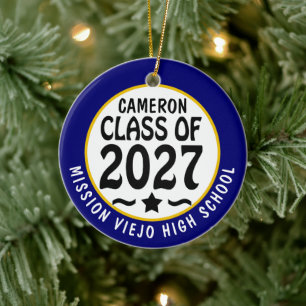 Ornamento De Cerâmica Turma Estelar de 2027 Foto Graduação