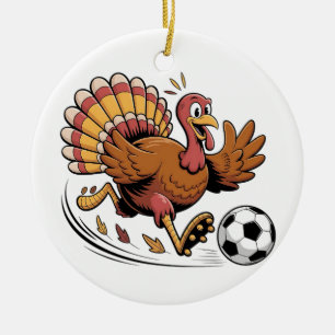Ornamento De Cerâmica Turquia jogando futebol americano e amante do espo