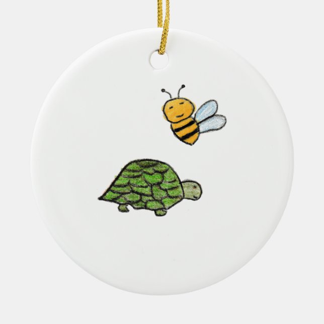 Ornamento De Cerâmica Turtle Bumblebee (Frente)