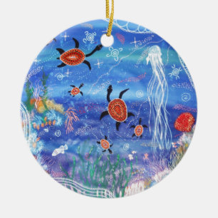 Ornamento De Cerâmica Turtle Dreaming