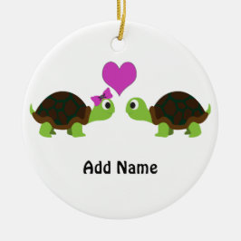 Ornamento De Cerâmica Turtle Love