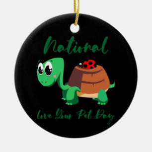 Ornamento De Cerâmica Turtle Lover   National Love Your Turtle