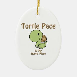 Ornamento De Cerâmica Turtle Pace é meu lugar feliz
