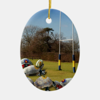 Ornamento De Cerâmica Turtle Rugby