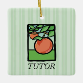 Ornamento De Cerâmica Tutor, Professor Agradecimento, Maçã