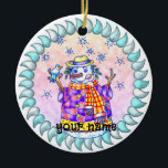 Ornamento De Cerâmica Twinkle Snowman<br><div class="desc">Enfeite de Twinkle Snowman por ArtMuvz Illustration. Roupa de boneco de neve,  t-shirts,  presentes de férias. t-shirt do boneco de neve,  presentes de Natal e roupa de inverno.</div>