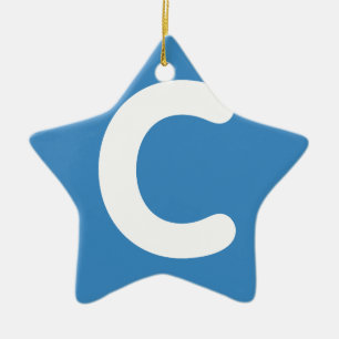 Ornamento De Cerâmica Twitter do emoji da letra C