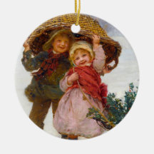 Two children in the snow by Frederick Morgan