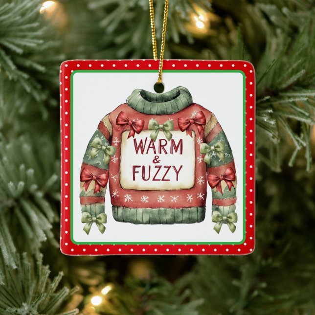 Ornamento De Cerâmica Ugly Sweater Award Ornament - Two Sided (Árvore)