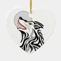 uivo tribal do lobo na lua
