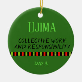 Ornamento De Cerâmica Ujima - Kwanzaa Dia 3 Verde