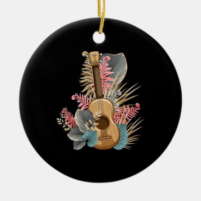 Ornamento De Cerâmica Uke Ukulele Guitar - Guitarrista Músico Ukulele (Frente)