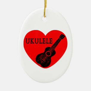 Ornamento De Cerâmica Ukulele Love