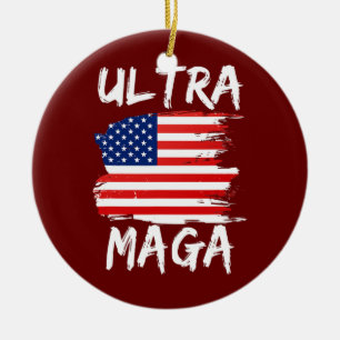 Ornamento De Cerâmica Ultra Maga King Flag America Maga King 