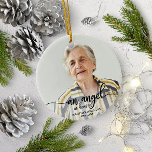 Ornamento De Cerâmica Um Anjo no Céu Memorial de Foto Personalizada