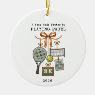 Ornamento De Cerâmica Um Ano Feito Melhor Por Jogar Padel Férias