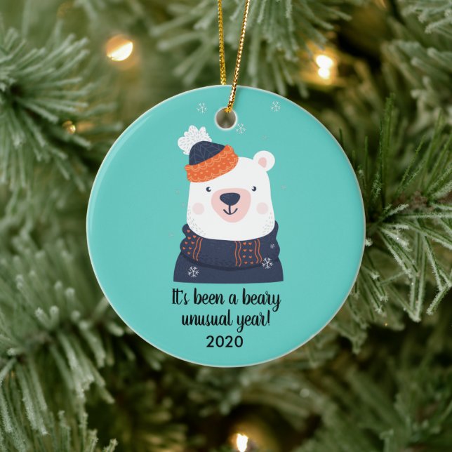 Ornamento De Cerâmica Um Ano Incomum, Um Urso Engraçado, Natal 2020 (Árvore)
