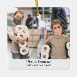 Ornamento De Cerâmica Um Ano Para Lembrar - Foto De Natal De 2020 Engraç