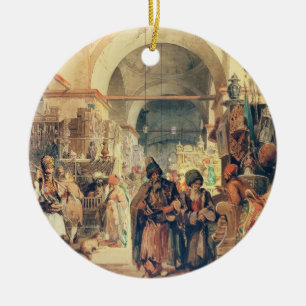 Ornamento De Cerâmica Um bazar turco, 1854 (lápis & w/c no papel)