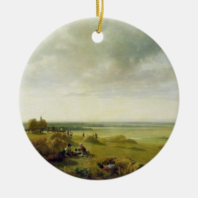 Ornamento De Cerâmica Um campo de milho (Frente)