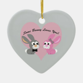 Ornamento De Cerâmica Um coelhinho Te Ama!