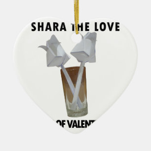 Ornamento De Cerâmica Um copo de paz de valentine.