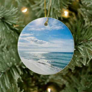 Ornamento De Cerâmica Um Dia Perfeito Da Praia Meu Feliz Natal