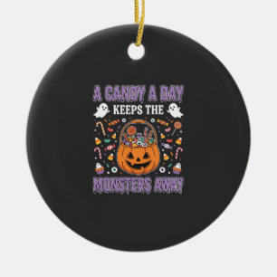 Ornamento De Cerâmica Um Doces Por Dia Design De Camiseta De Halloween